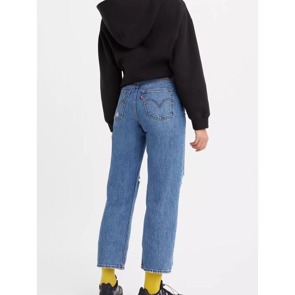 Levi’s Ribcage Straight Light Wash Distressed After Love Jeans - Picture 6 of 9